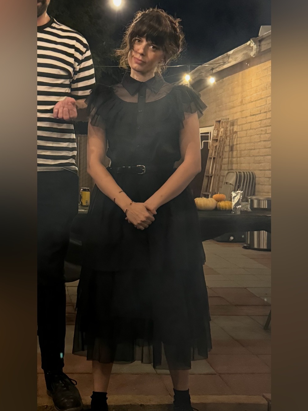 Wednesday Addams Adult Halloween Costume Black Dress - Size Small